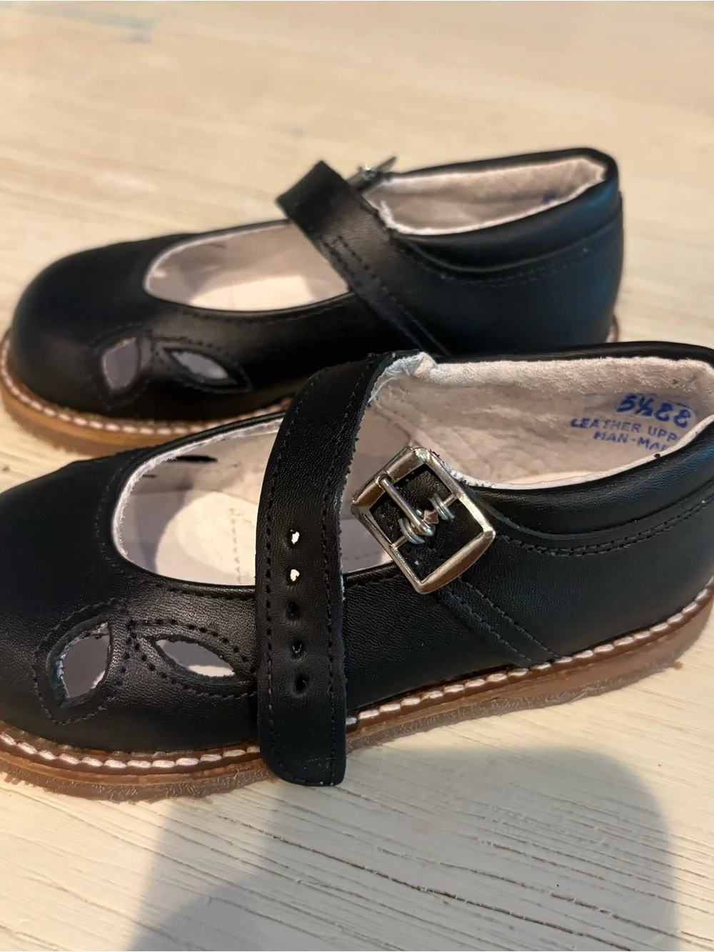 Girls Black Mary Jane Dress Shoes with Buckle Strap
